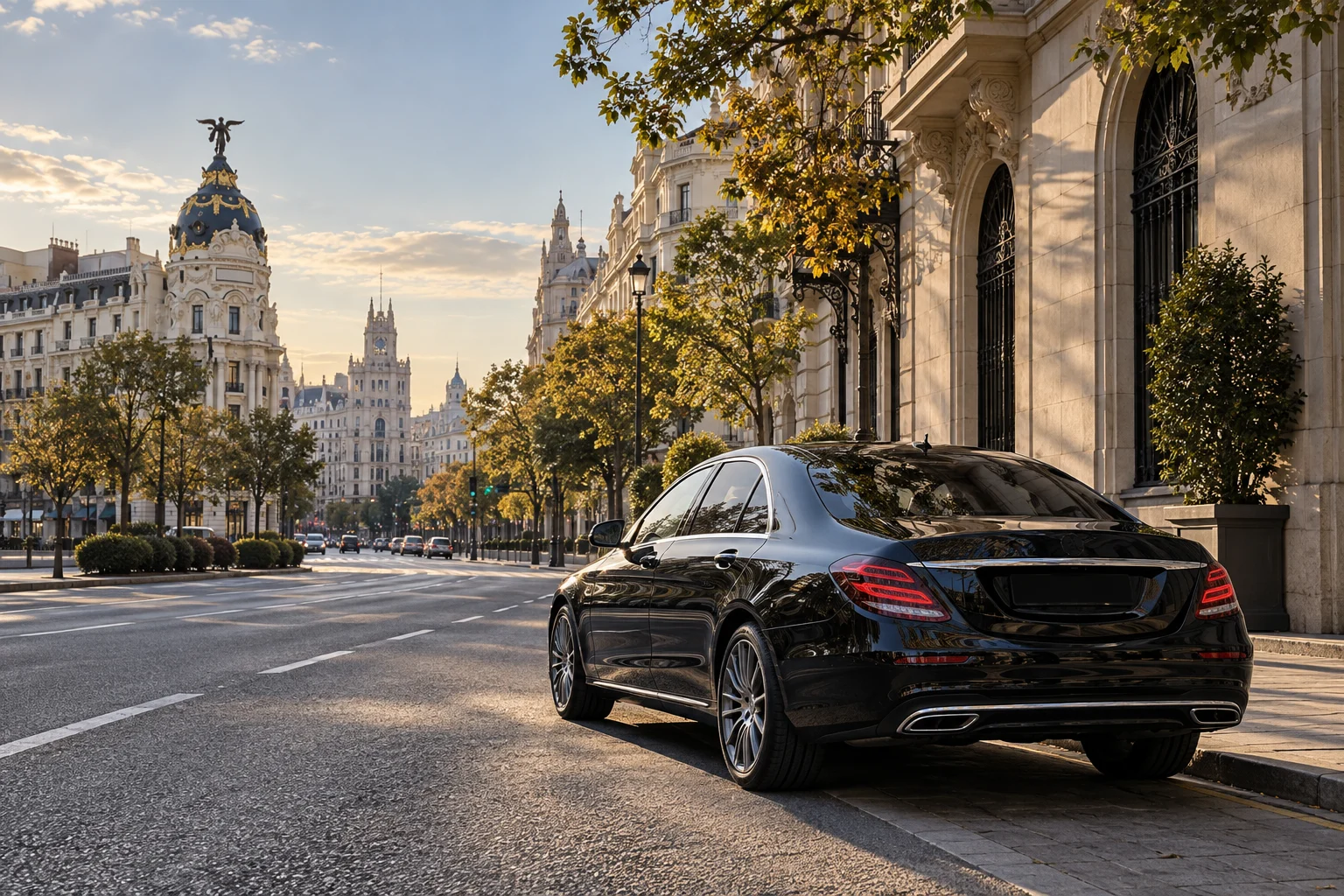 Vehículo VTC en una calle urbana de Madrid